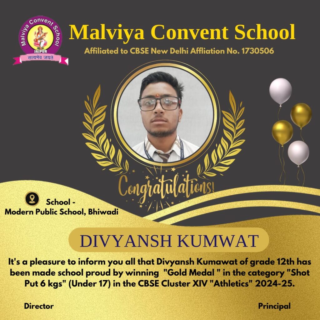 Divyansh Kumawat Grade 12th